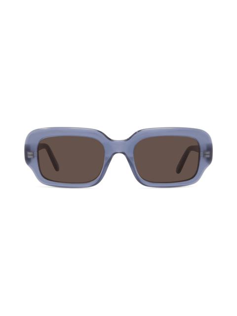 Loewe Loewe 51mm Rectangular Sunglasses in Shiny Light Blue /Brown at Nordstrom