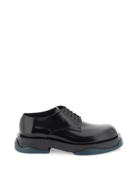 brushed leather derby shoe