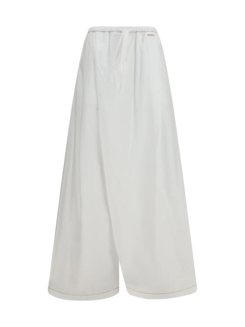 Marni Marni Draping Wide-leg Pants Lily White