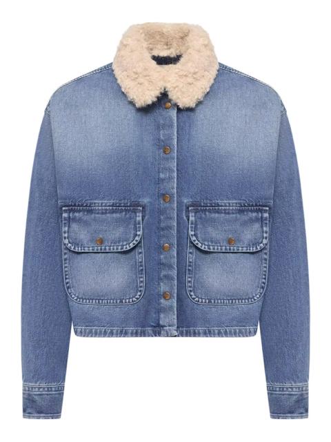 Moncler Moncler Women Denim Shirt With Teddy Trim