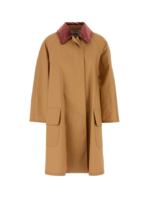 Prada Prada Women Camel Cotton Overcoat