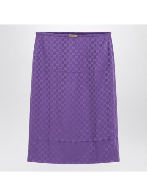 GUCCI Gucci Purple Gg Jacquard Silk Skirt Women