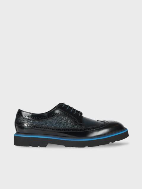 Paul Smith Black and Navy Pebble Embossed Leather 'Count' Brogues