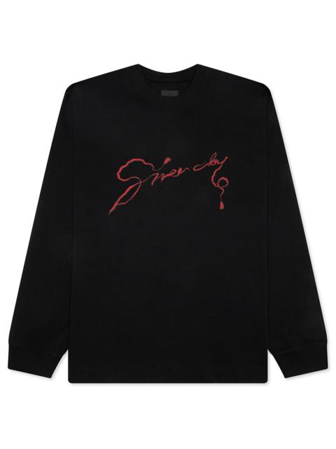 Givenchy CHANDELIER AND SNAKE PRINT LONG SLEEVE T-SHIRT - BLACK