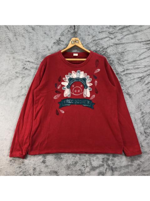 Other Designers Japanese Brand - Drug Store's Apache Hog Big Logo Long Sleeve Tees #4494-156