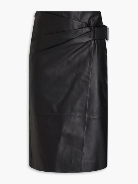 Acne Studios Pleated leather wrap skirt