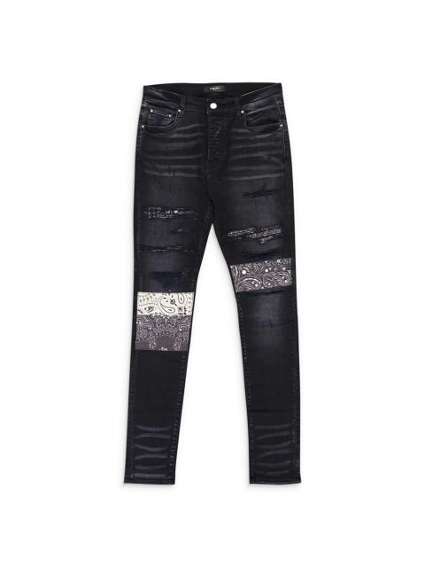 AMIRI CAMO PATCH SHORT AGED DENIM Jeans "Black" PS22MDS140_023