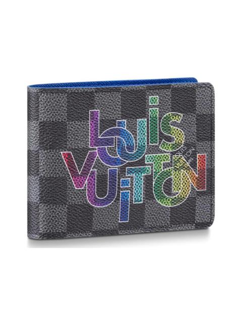 Louis Vuitton Louis Vuitton Multiple Wallet Damier Graphite Link Bleu Clair
