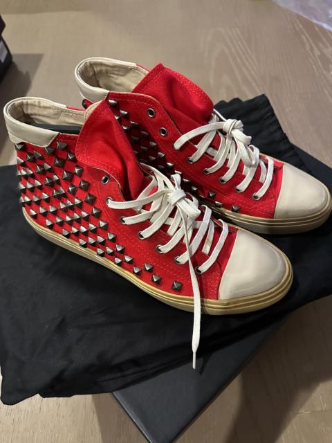 SAINT LAURENT Saint Laurent Red Srudded Sneakers