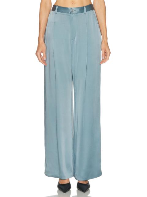 LAPOINTE Satin Relaxed Pleated Pant