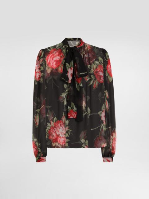 Dolce & Gabbana Rose bouquet-print chiffon top