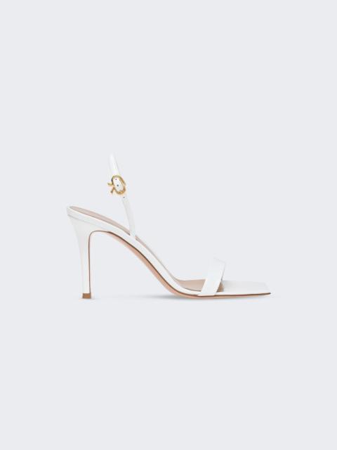 Gianvito Rossi Ribbon Stiletto 85 White Patent Leather