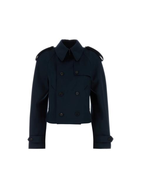 Alexander McQueen ALEXANDER MCQUEEN Midnight Blue Wool Trench Coat New & Authe