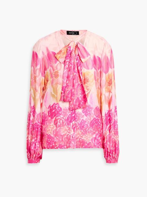 PatBO Sintra pussy-bow printed crepe de chine blouse