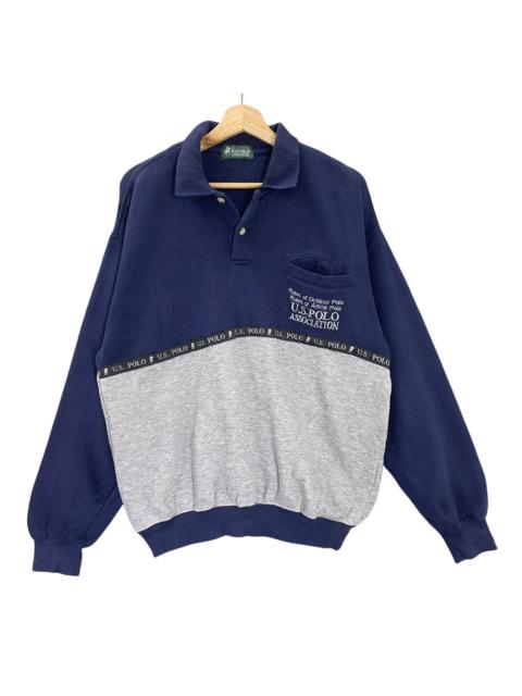Other Designers Japanese Brand - 90s Us Polo Embroidered Logo Collar Sweatshirt Size M