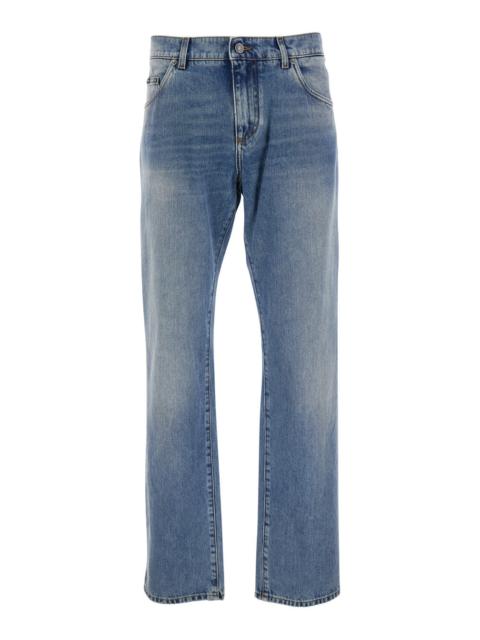 Dolce & Gabbana Dolce & Gabbana Men Blue Five-Pocket Jeans With Logo Patch On The Back In Denim For Man