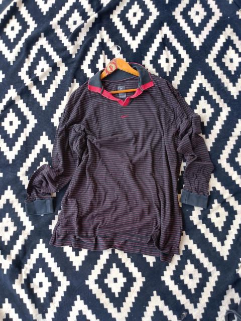 Nike Vintage 90s Nike Center Swoosh Striped Golf Polo
