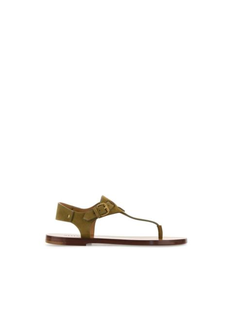 Isabel Marant ISABEL MARANT Army Green Suede Thong Sandals New & Authentic