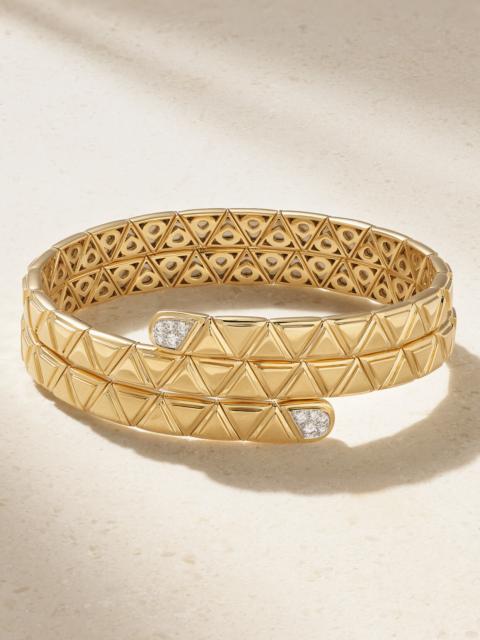 Marina B Triangolini Triple 18-karat Gold Diamond Bangle