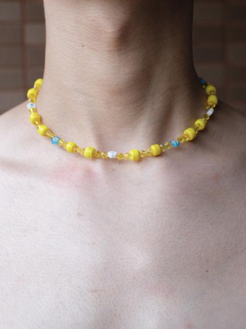 Other Designers Rare Yellow Colored Glaze Handmade Beaded Necklace