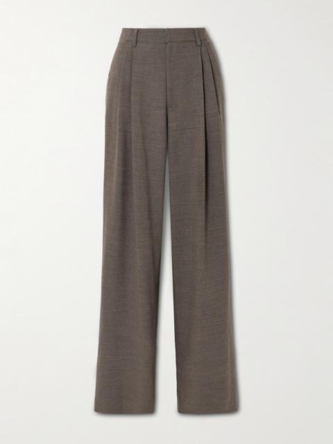 LIBEROWE Annie Pleated Twill Wide-leg Pants