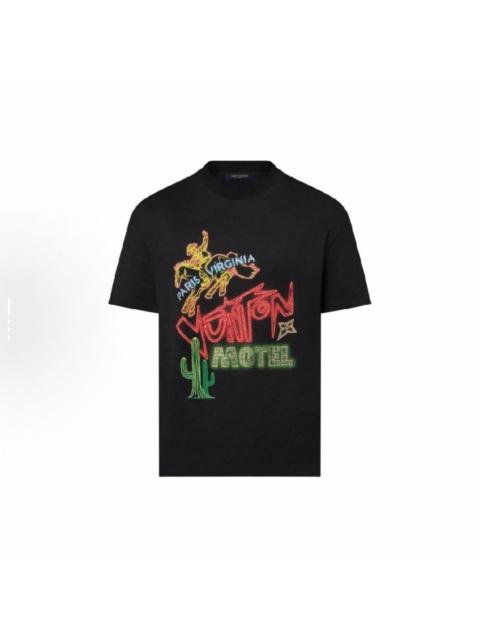 Louis Vuitton Louis Vuitton (LV) Graffiti & Rhinestone Print Short-Sleeve Top