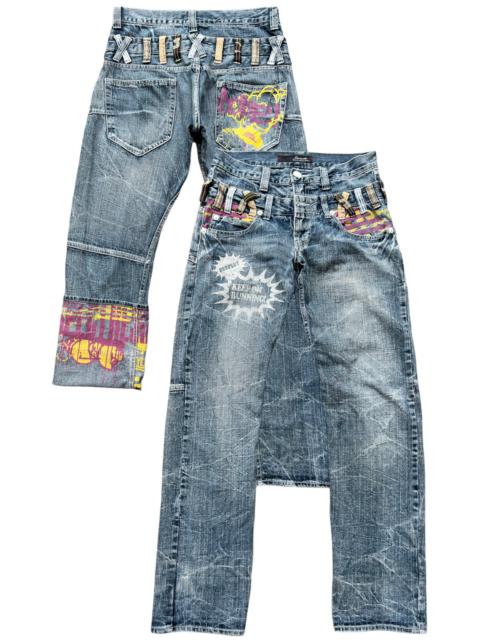 🔥🔥Dominate Handcrafted Spellout Double Waist Jeans 31x32.5