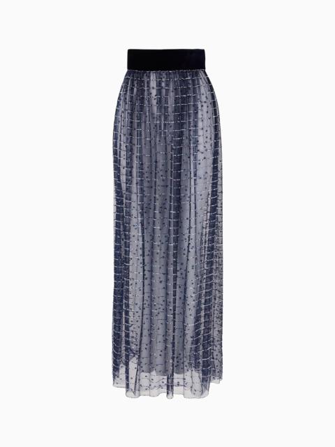 GIORGIO ARMANI Embroidered tulle long skirt