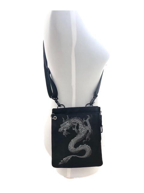 Jean Paul Gaultier Jean Paul Gaultier silver dragon‑pattern small crossbody bag