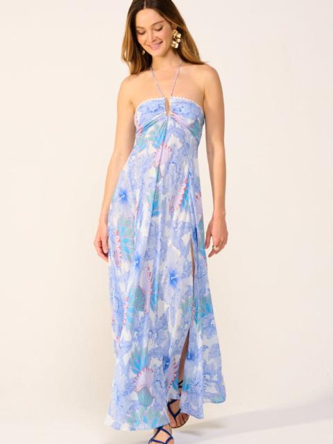 Poupette St Barth Long Dress Carla - Blue Padang