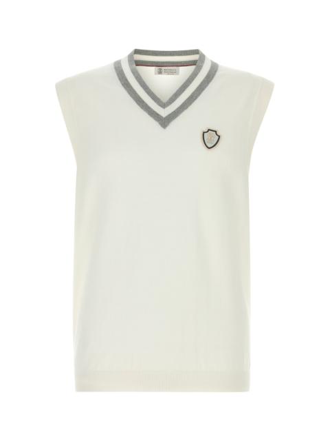 Brunello Cucinelli White cotton vest