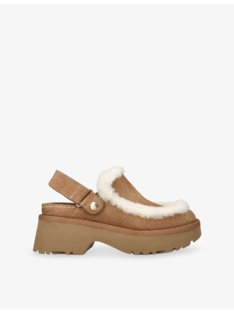 UGG Esmee Suede Block-Heel Slingback Clogs