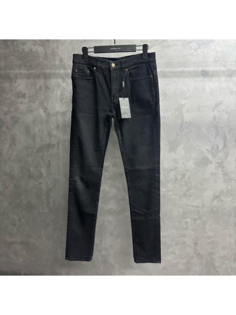 SAINT LAURENT Saint Laurent Solid Black Mid-Rise Casual Jeans