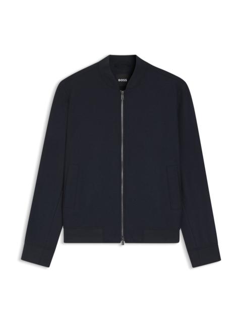 BOSS BRUSHED SLIM-FIT JACKET IN STRETCH FLANNEL