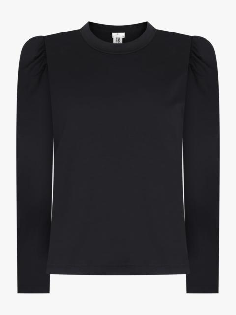 Noir Kei Ninomiya RUCHED SHOULDER L/S TOP | BLACK