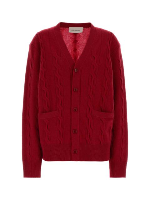 AMI Paris Ami Women Red Wool Cardigan