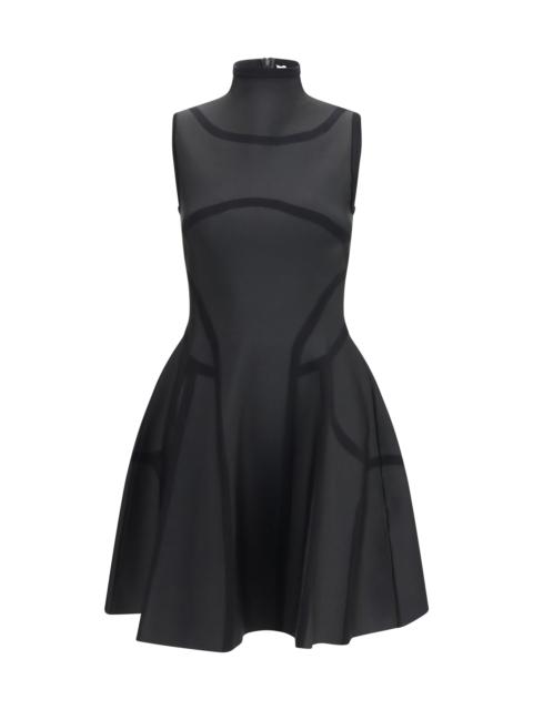 Alexander McQueen Alexander McQueen Anatomy-line Mini Dress Black