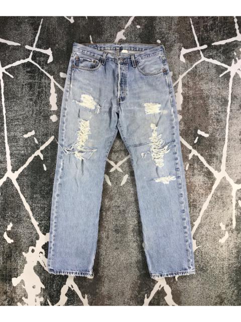 Other Designers Vintage - Vintage Levi's 501 Jeans Distress Medium Wash Denim KJ863
