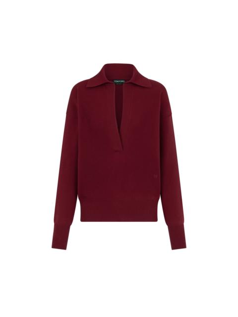 TOM FORD LONG SLEEVE CASHMERE POLO