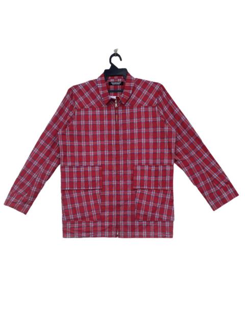Other Designers Diet Butcher Slim Skin cotton tartan plaid zip up jacket