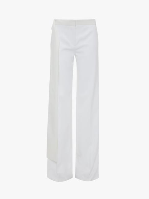 Victoria Beckham Satin Waistband Trouser In Ivory