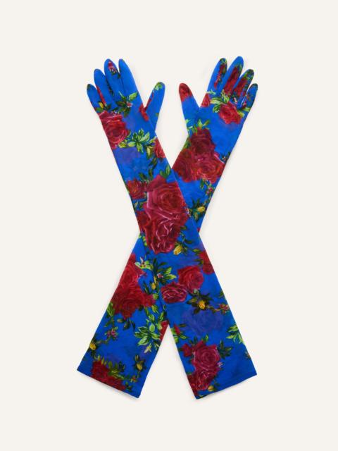 MAGDA BUTRYM Cupro gloves in blue rose print