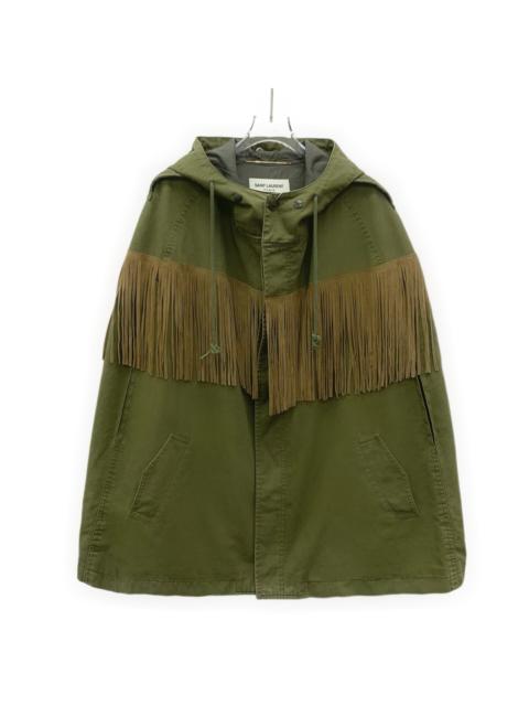 SAINT LAURENT Yves Saint Laurent Cotton Hooded Jacket Olive Green