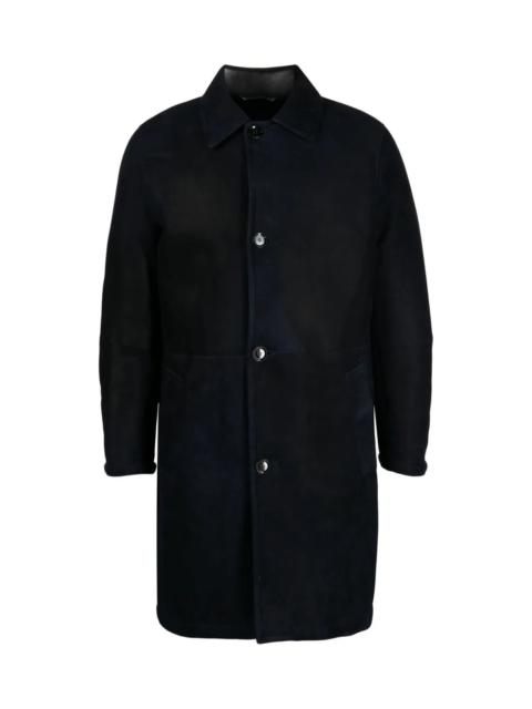 Brioni SINGLE-BREASTED LEATHER COAT