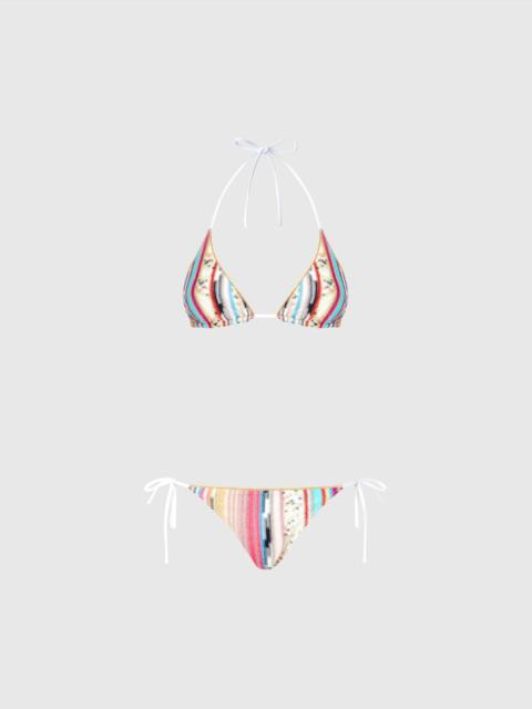 Missoni Lamé slub viscose triangle bikini