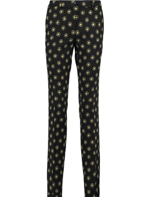 Etro Printed wool-blend crepe slim-leg pants