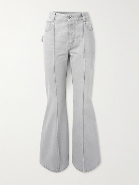 Bottega Veneta Cropped high-rise flared jeans Light gray