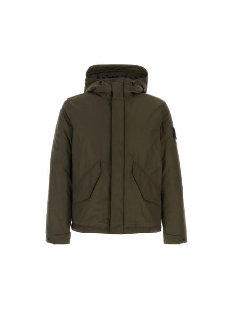 Stone Island STONE ISLAND Olive Green Polyester Blend Padded Jacket New &