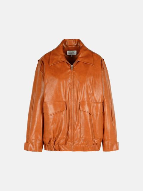 MM6 Maison Margiela ORANGE FAUX LEATHER JACKET