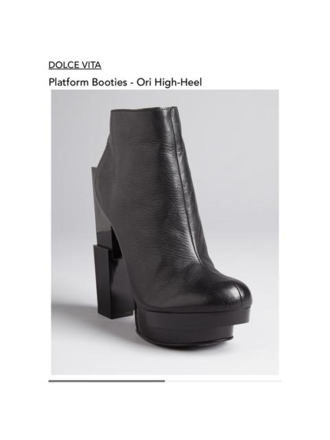 Other Designers Dolce Vita Ori Black Leather Stacked Platform Booties